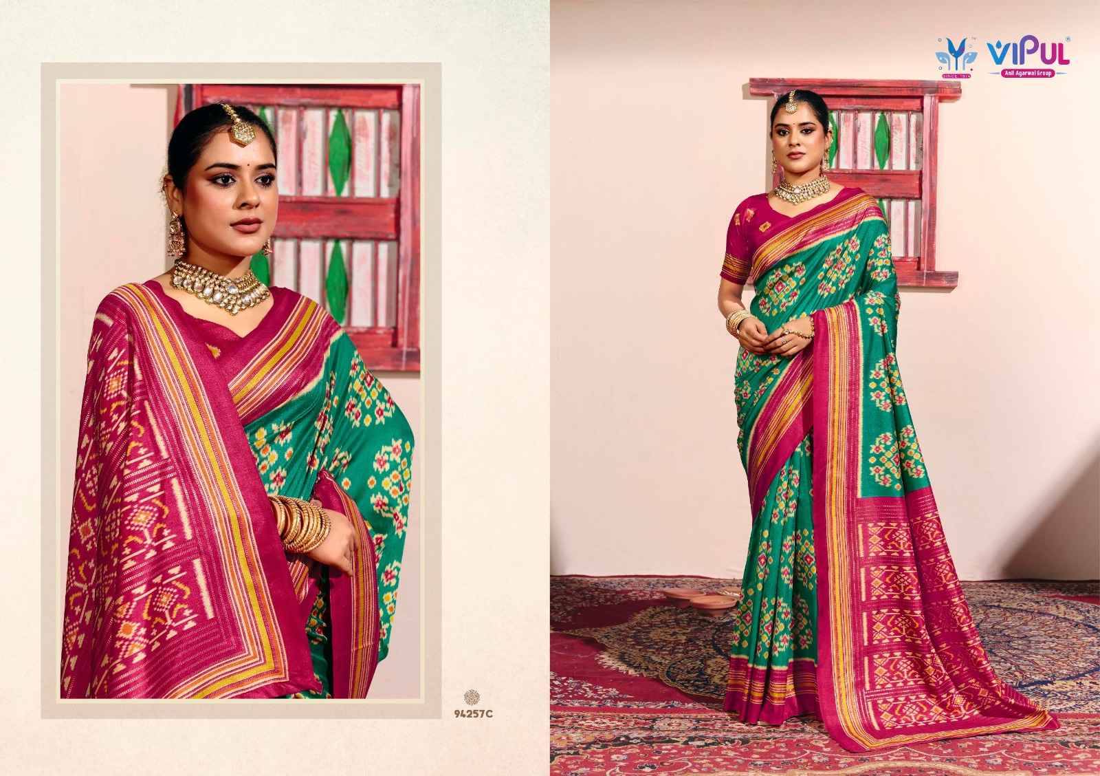 Sentosa silk Vol 13 94257 Series By Vipul Fashion Indian Traditional Wear Collection Beautiful Stylish Fancy Colorful Party Wear & Occasional Wear Weightless Sarees At Wholesale Price